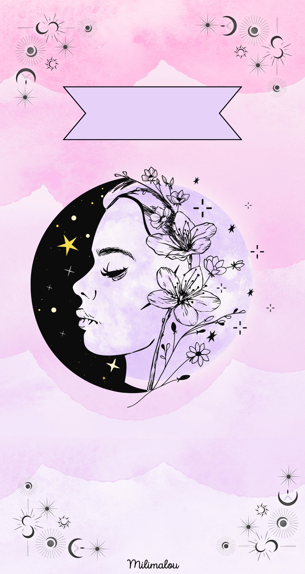Page de Garde A6 Lune Rose