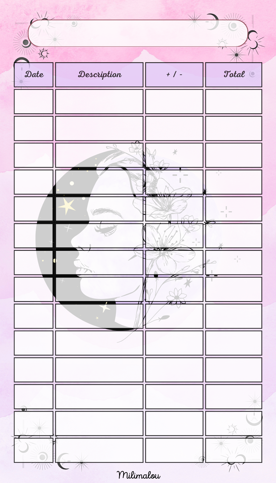 Suivi Budget Lune Rose