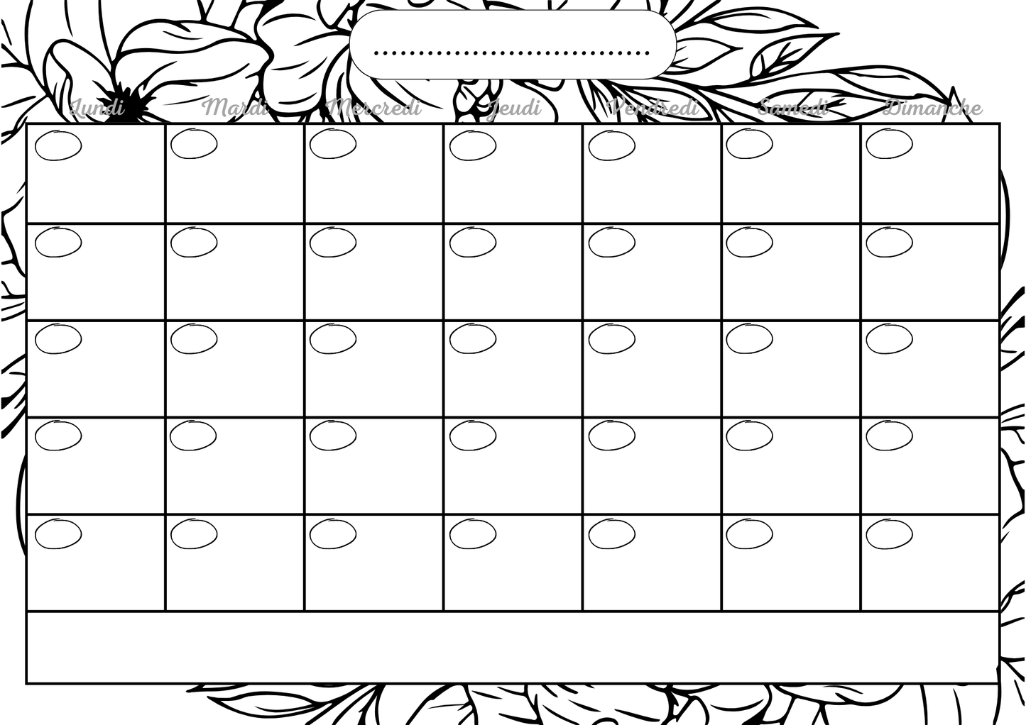 Planning Feuilles Noir