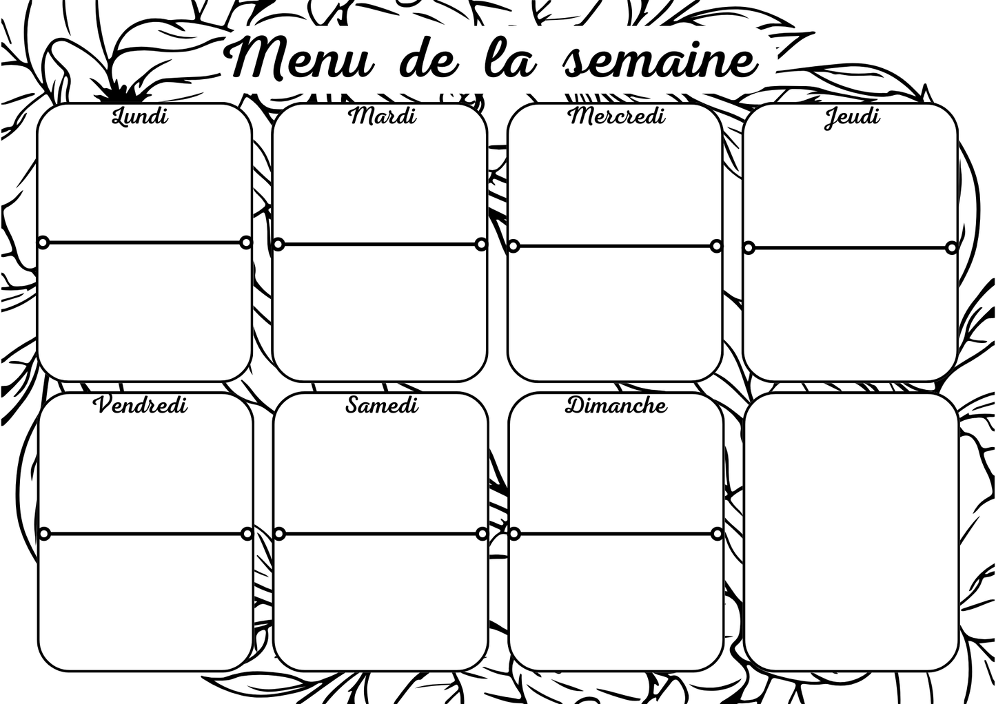 Menu Feuilles Noir