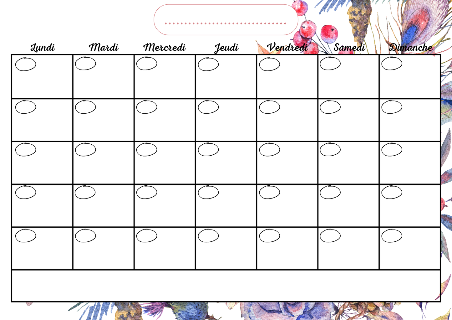 Planning Lune Florale