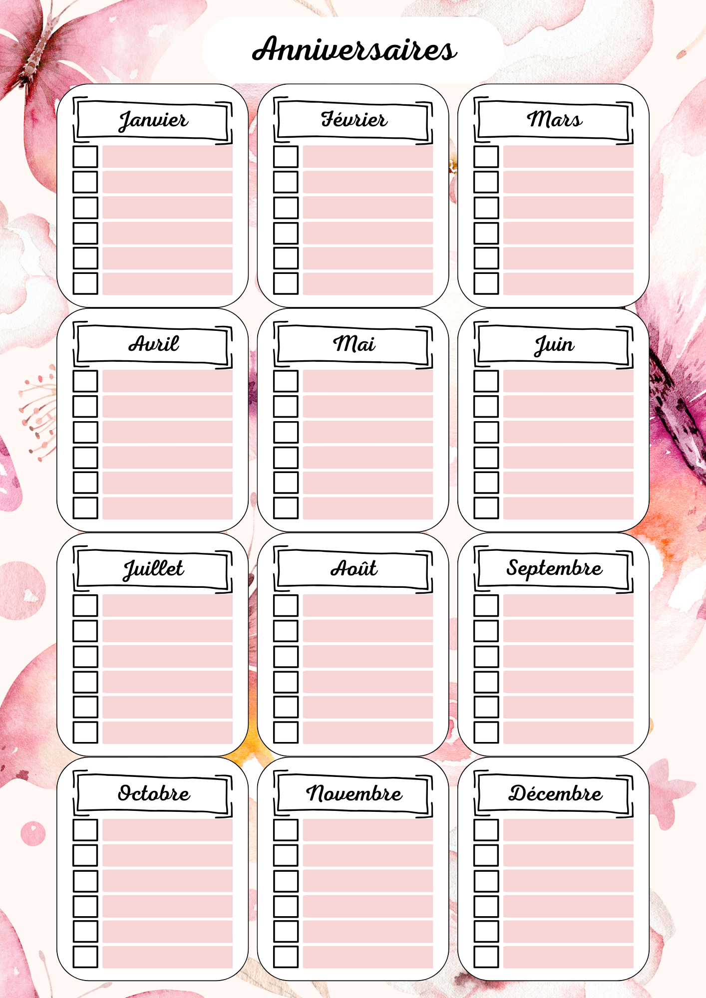 Anniversaire Papillons