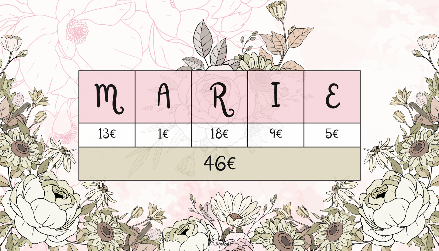 Défi Prénom Fleur