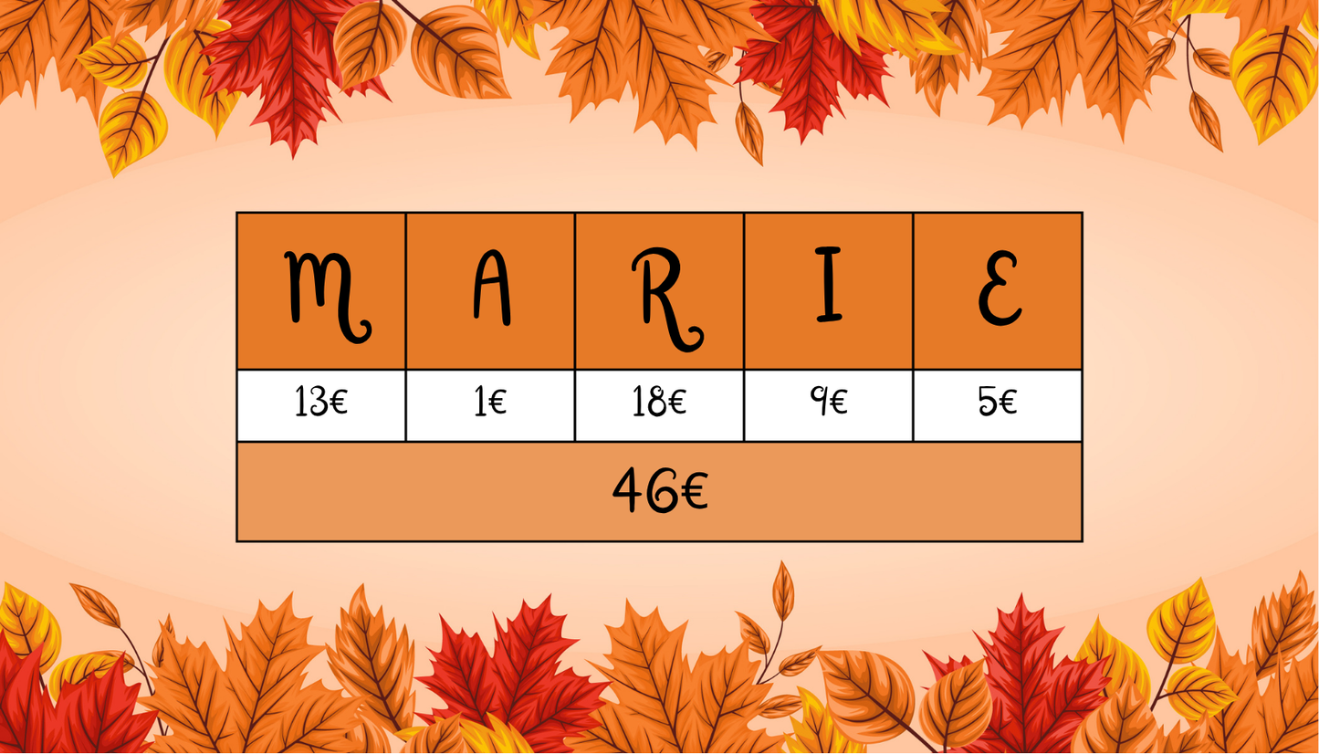 Défi Prénom Automne