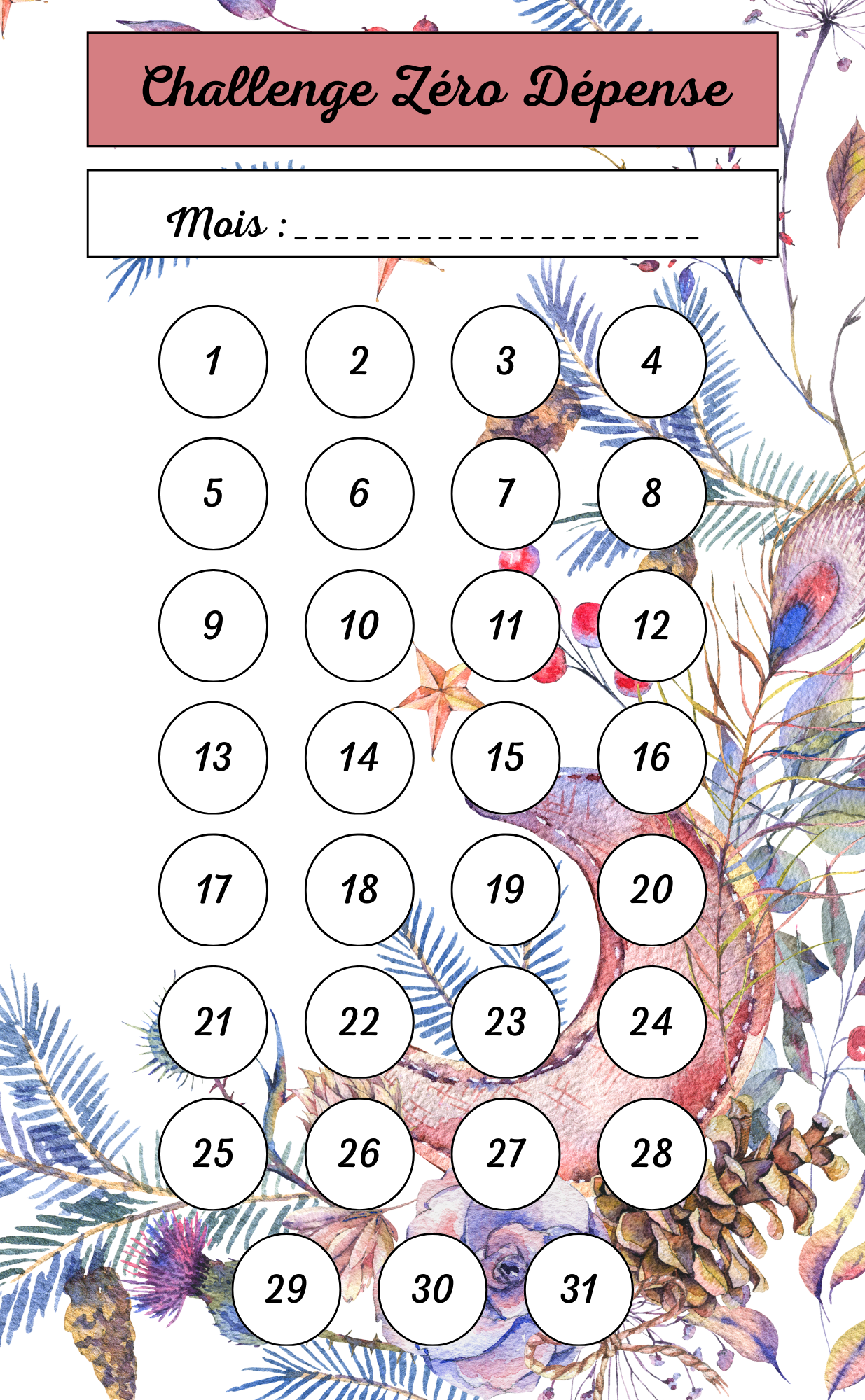 Challenge Zéro Dépense Lune Florale