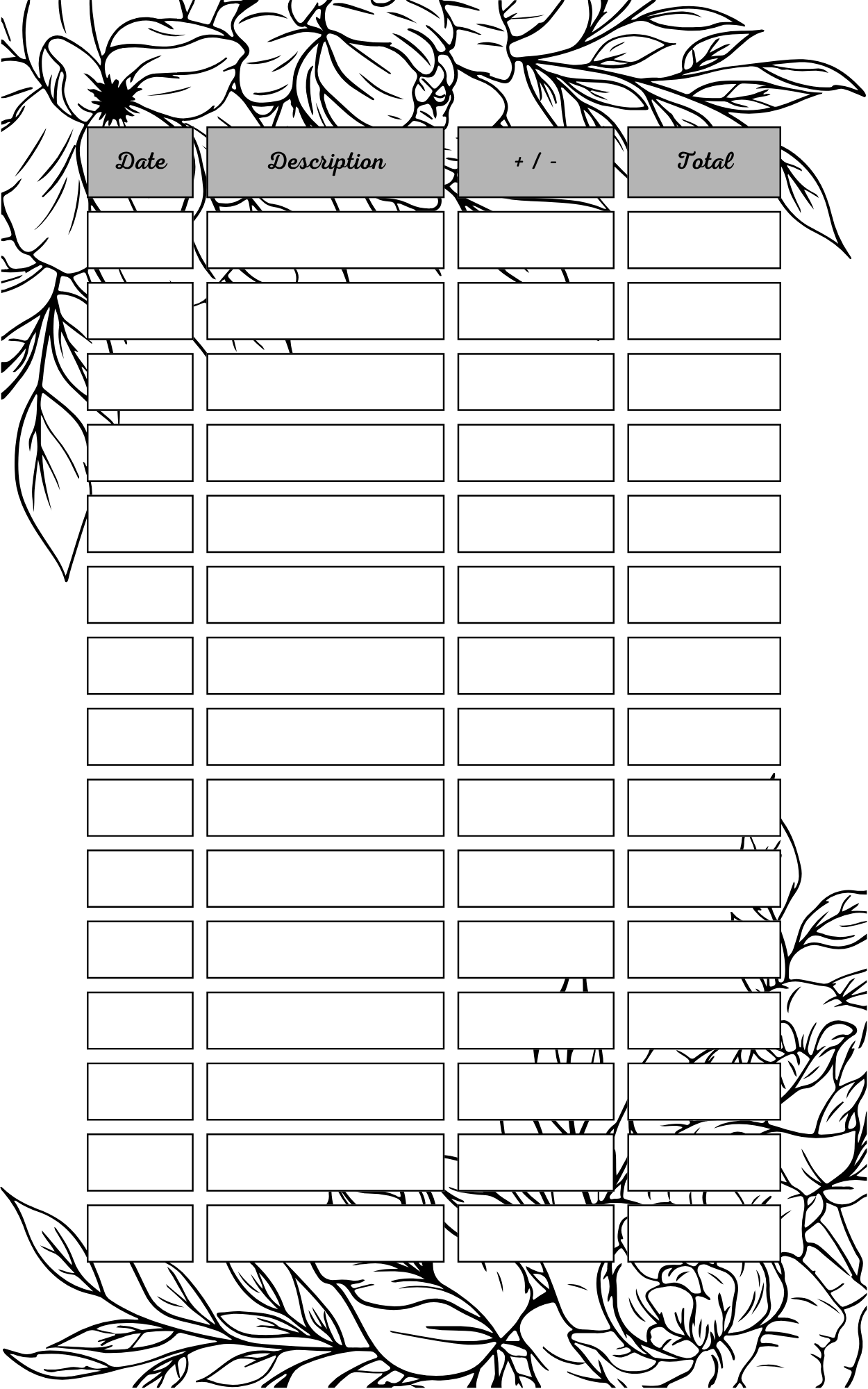 Suivi Budget A5 Feuilles Noir