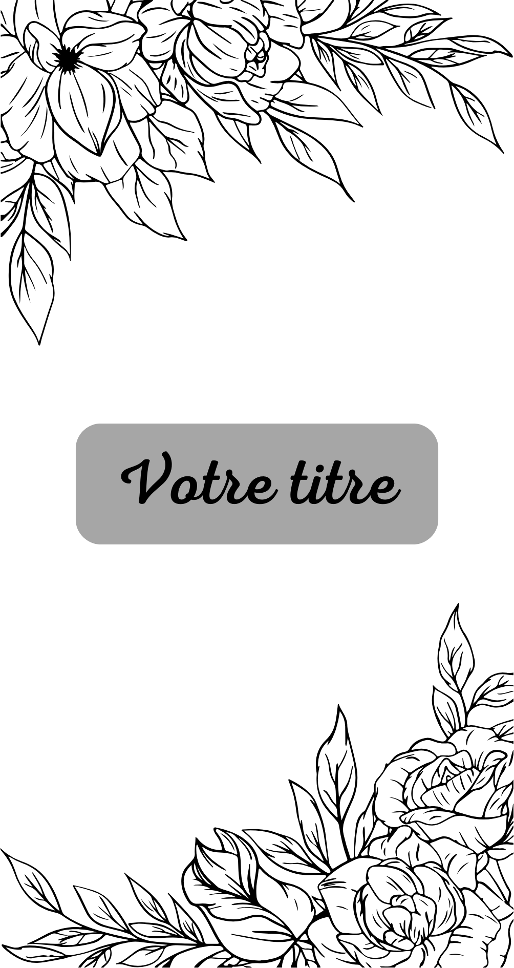 Page de Garde A6 Feuilles Noir