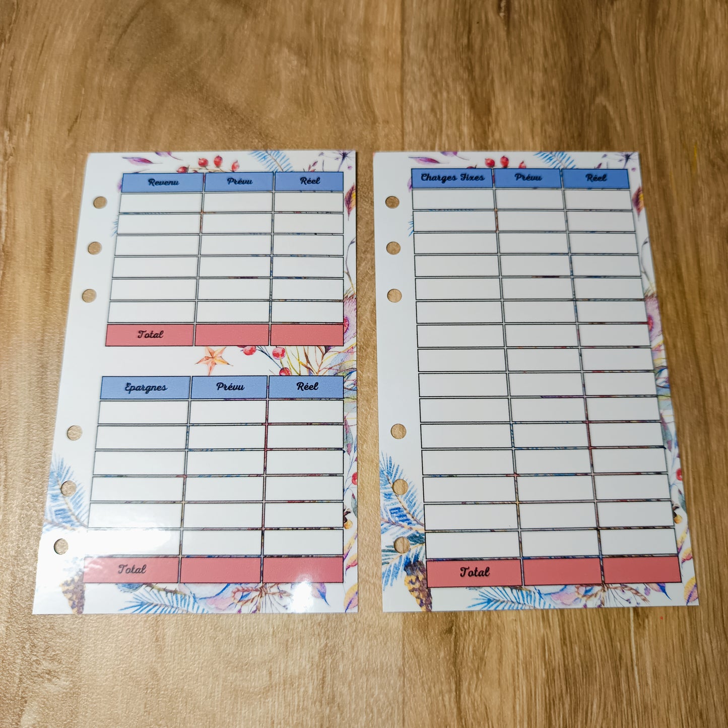 Fiches Budget A6 Lune Florale