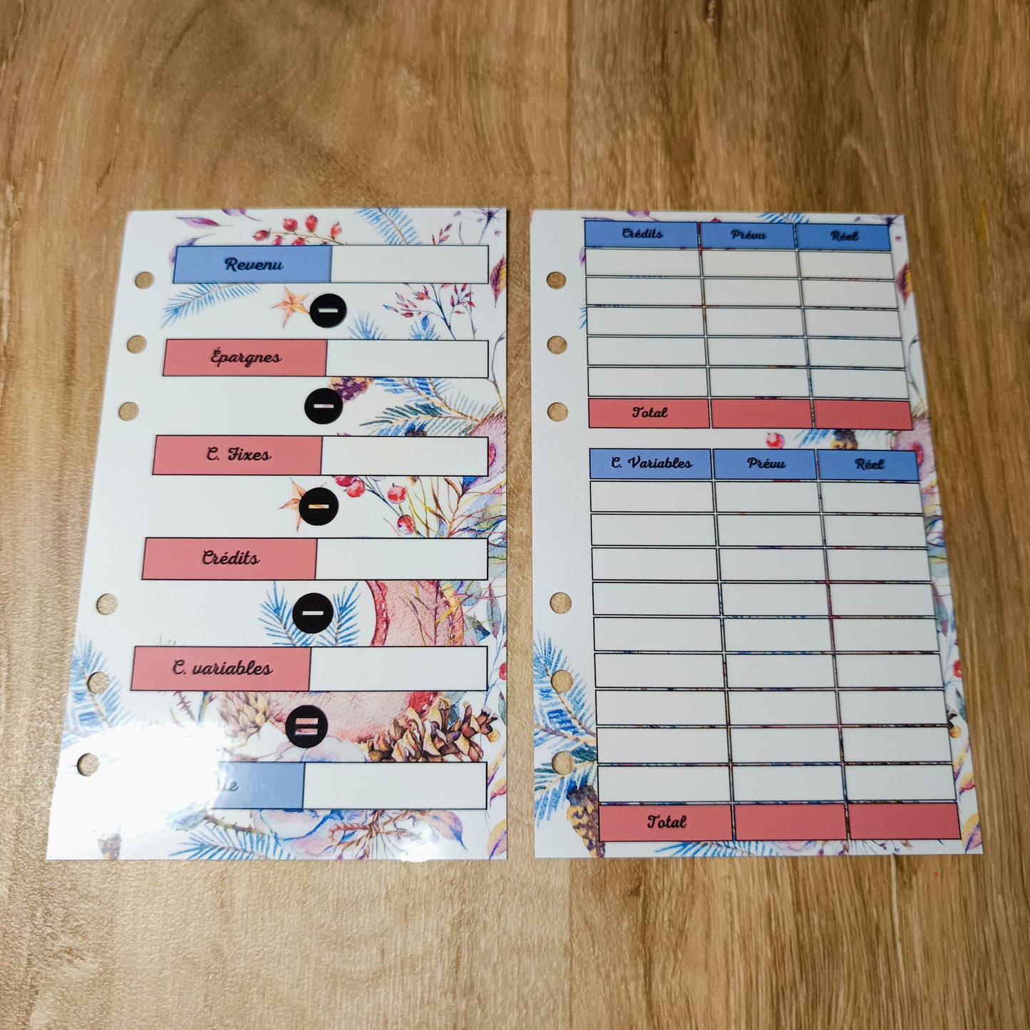 Fiches Budget A6 Lune Florale