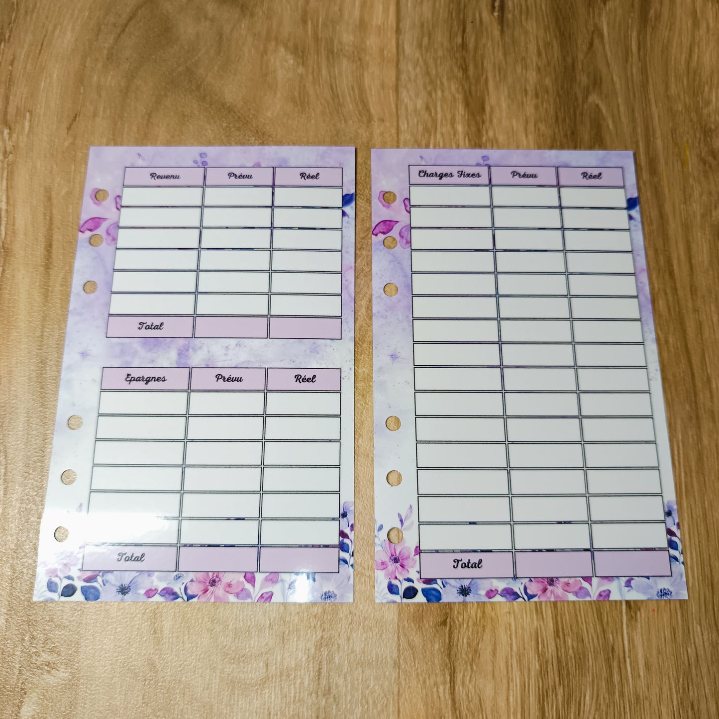 Fiches Budget A6 Violet