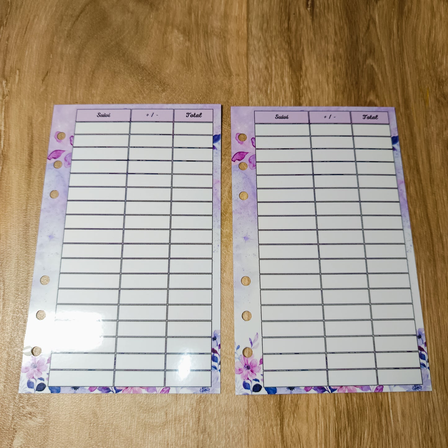 Fiches Budget A6 Violet