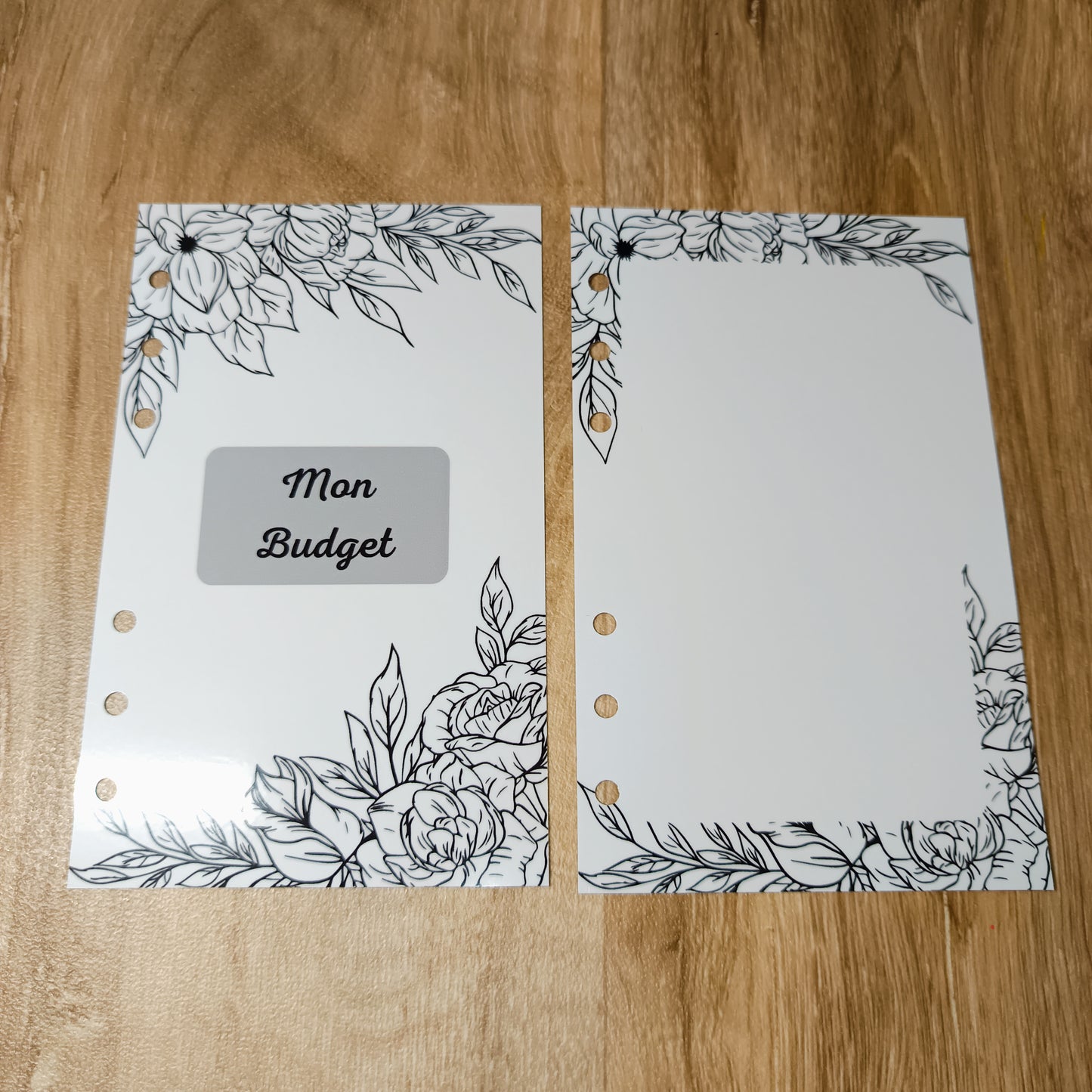 Fiches Budget A6 Feuilles Noir