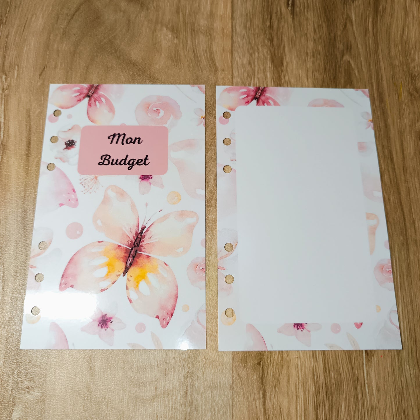 Fiches Budget A6 Papillons