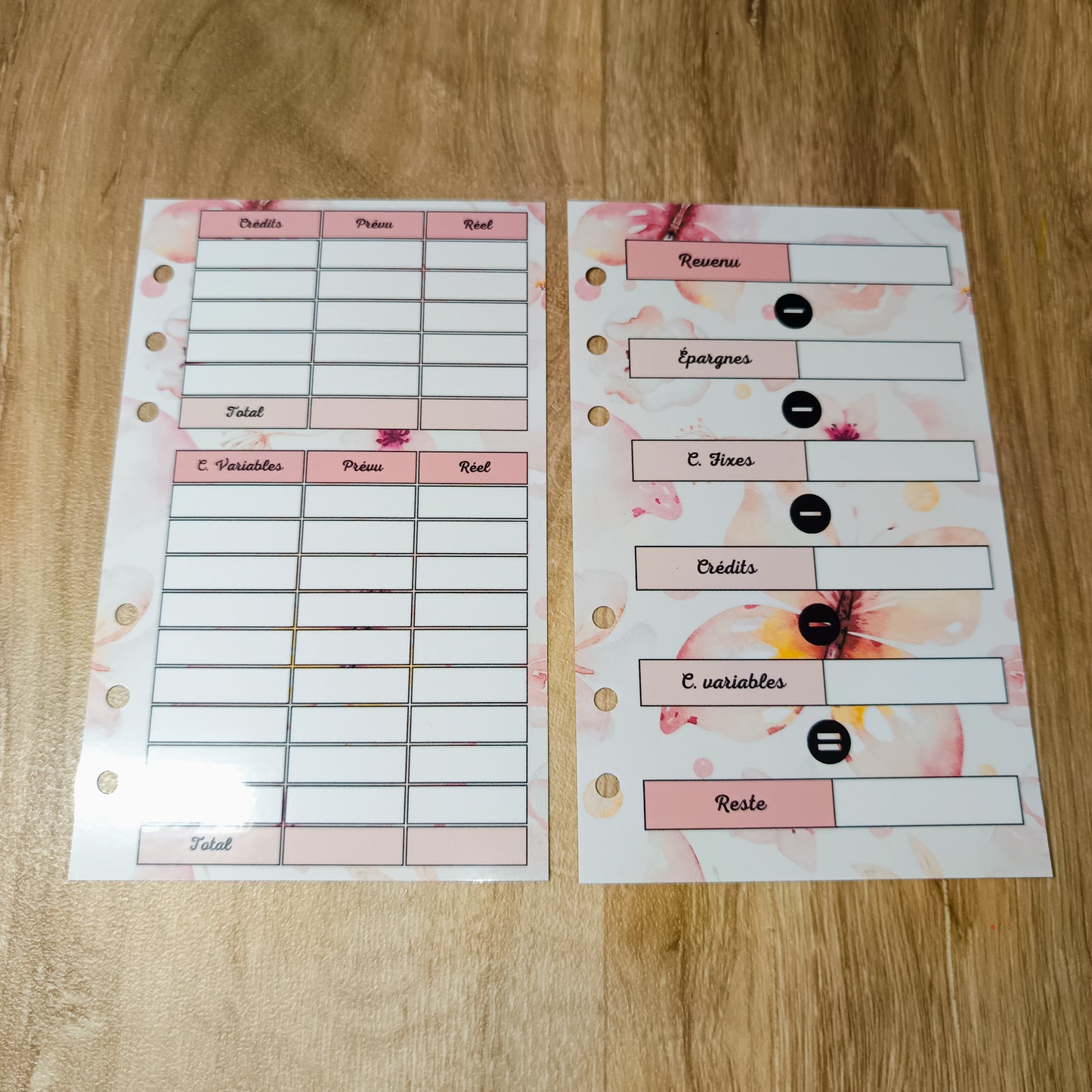 Fiches Budget A6 Papillons