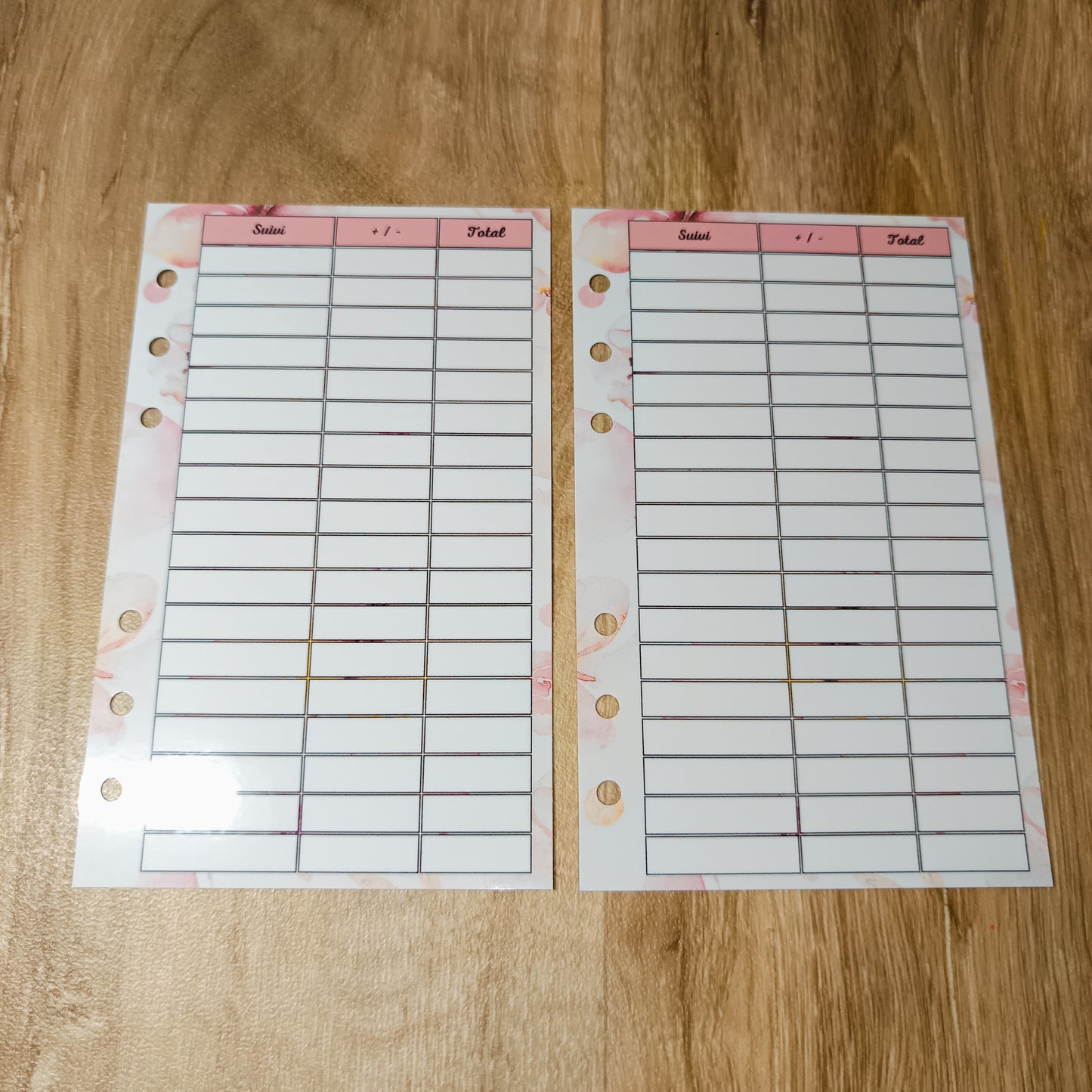 Fiches Budget A6 Papillons