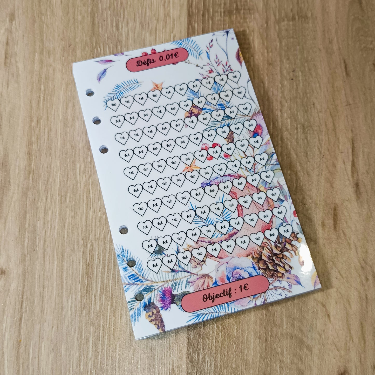 Fiches Défi € A6 Lune Florale