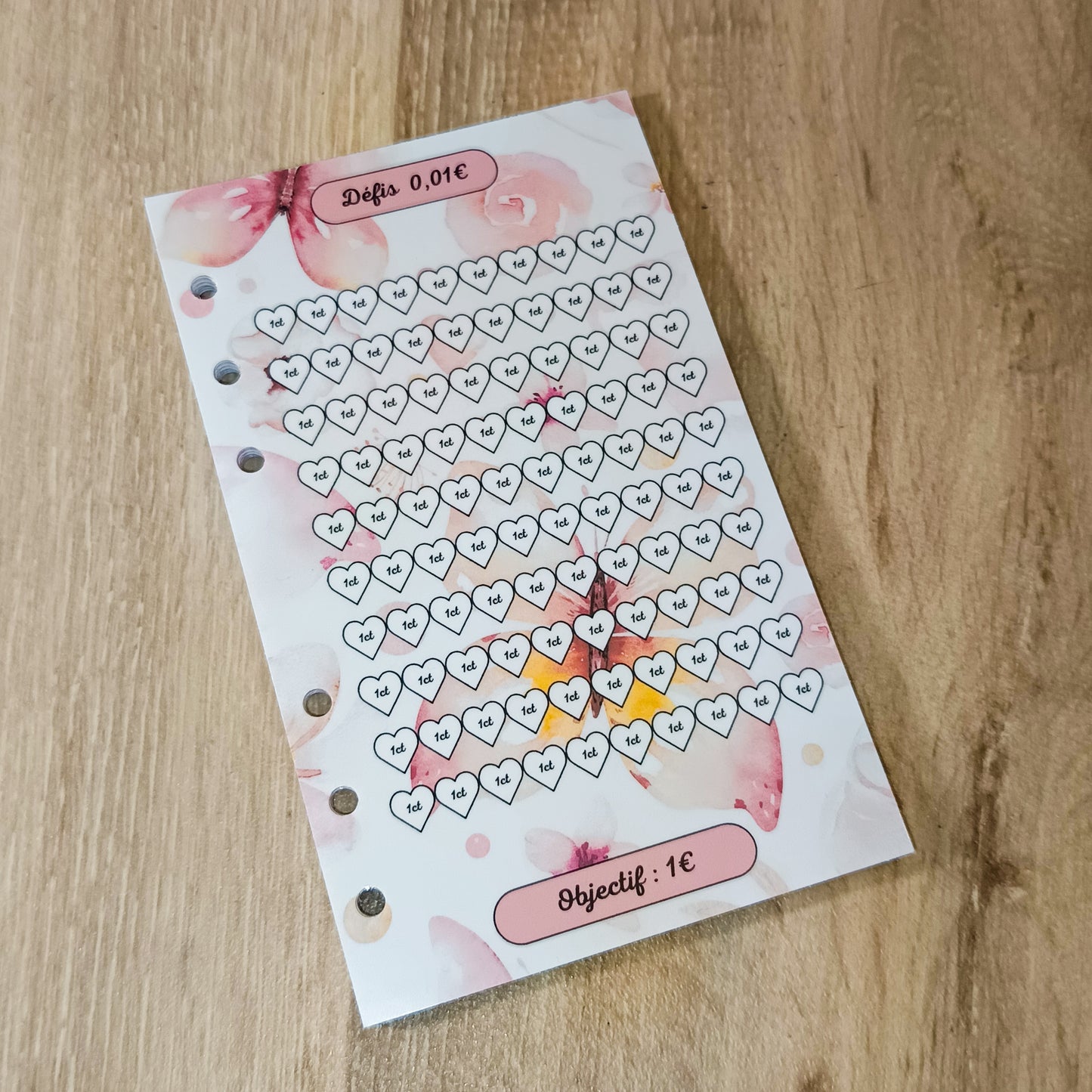 Fiches Défi € A6 Papillons