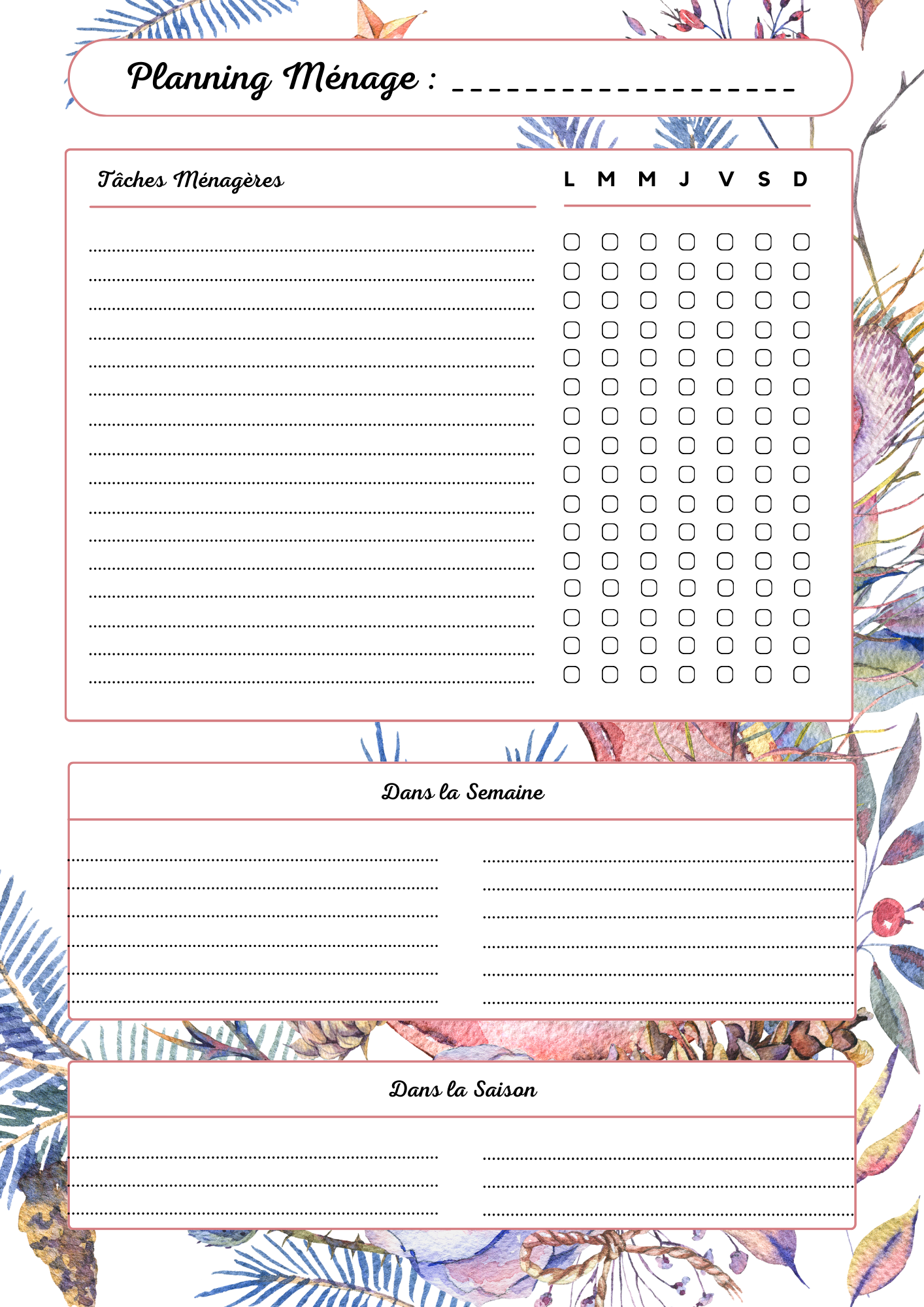 Ménage Lune Florale