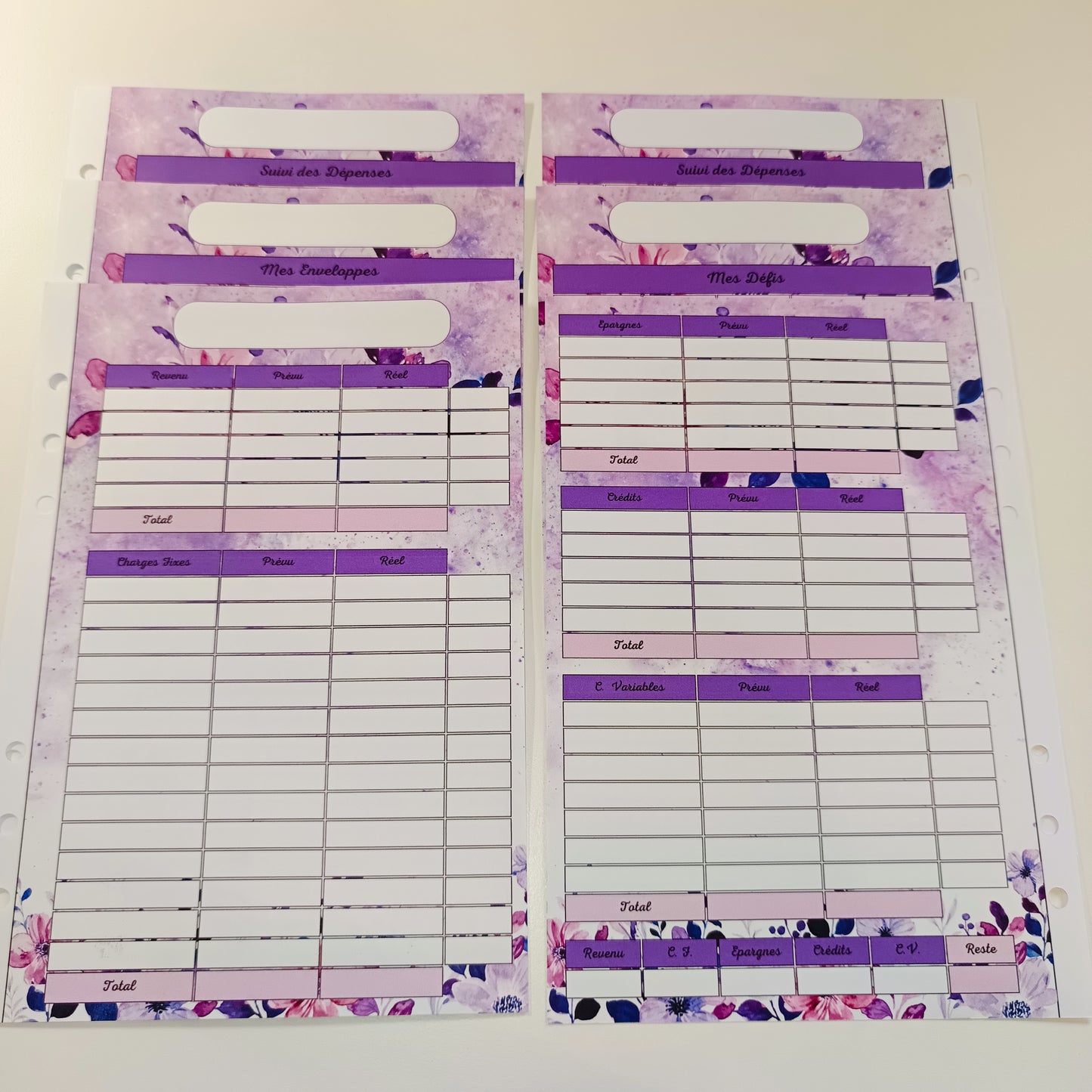 Fiches A5 NON Plastifiées Violet