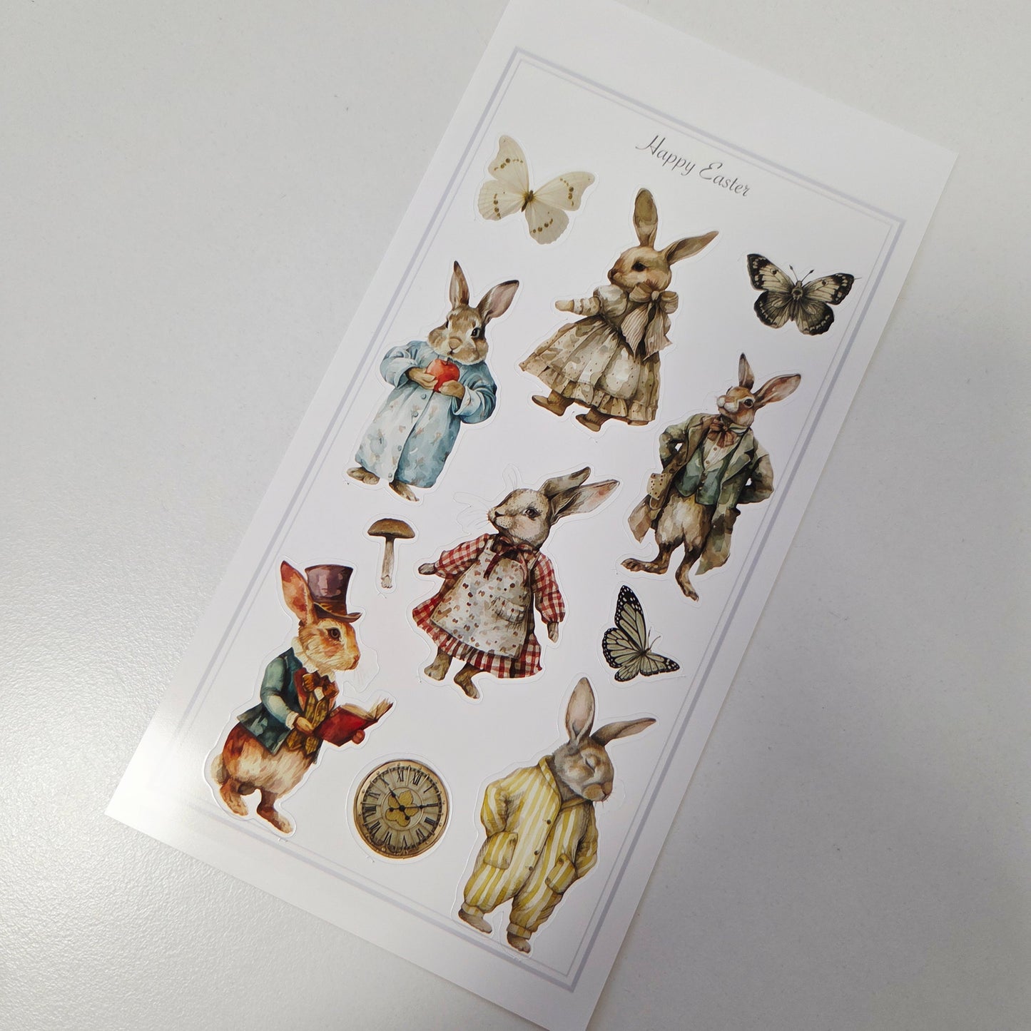Planche Stickers Lapin Vintage