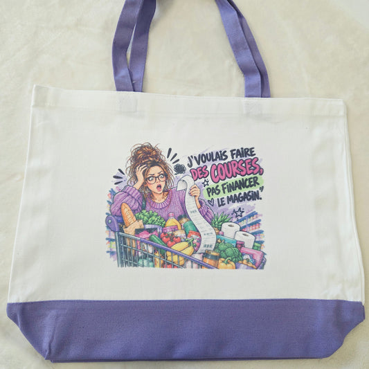 Sac Cabas Violet Ticket de Caisse
