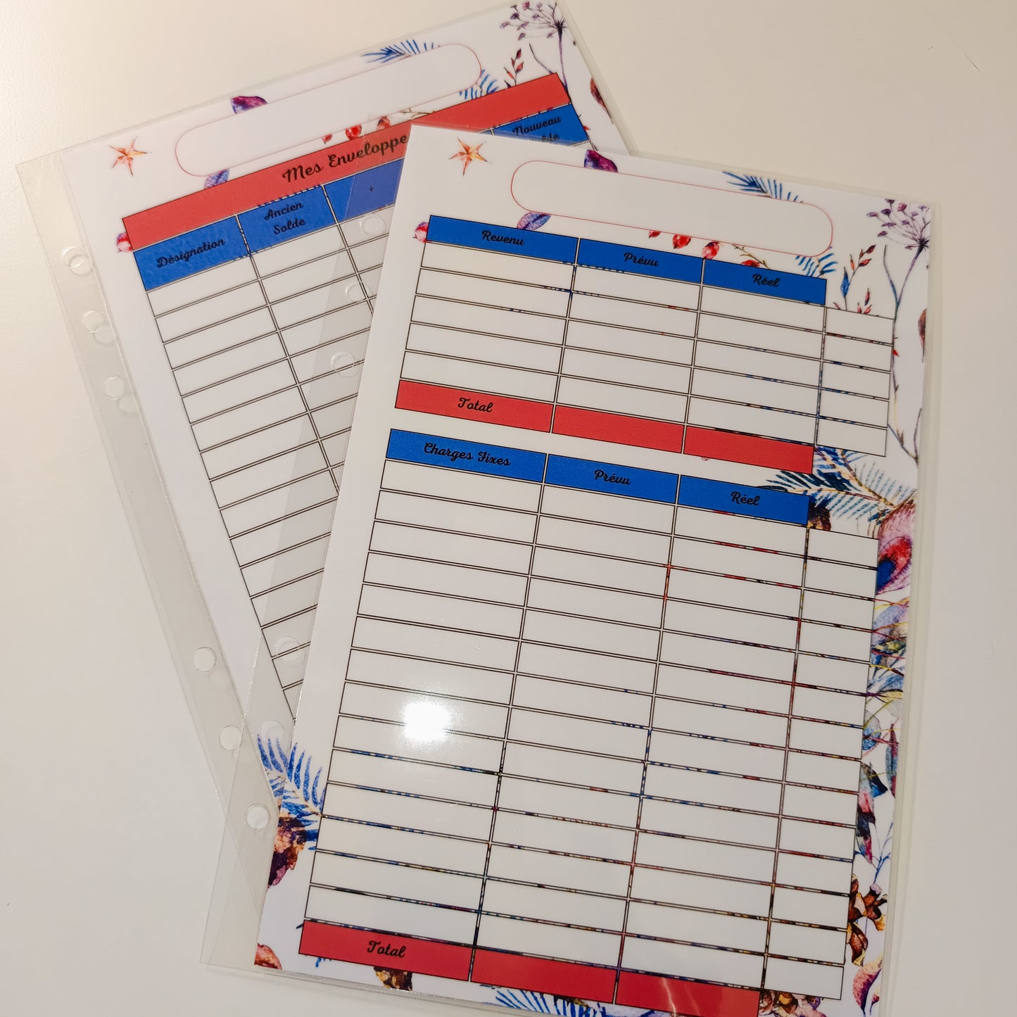 Fiches A5 Plastifiées Lune Florale