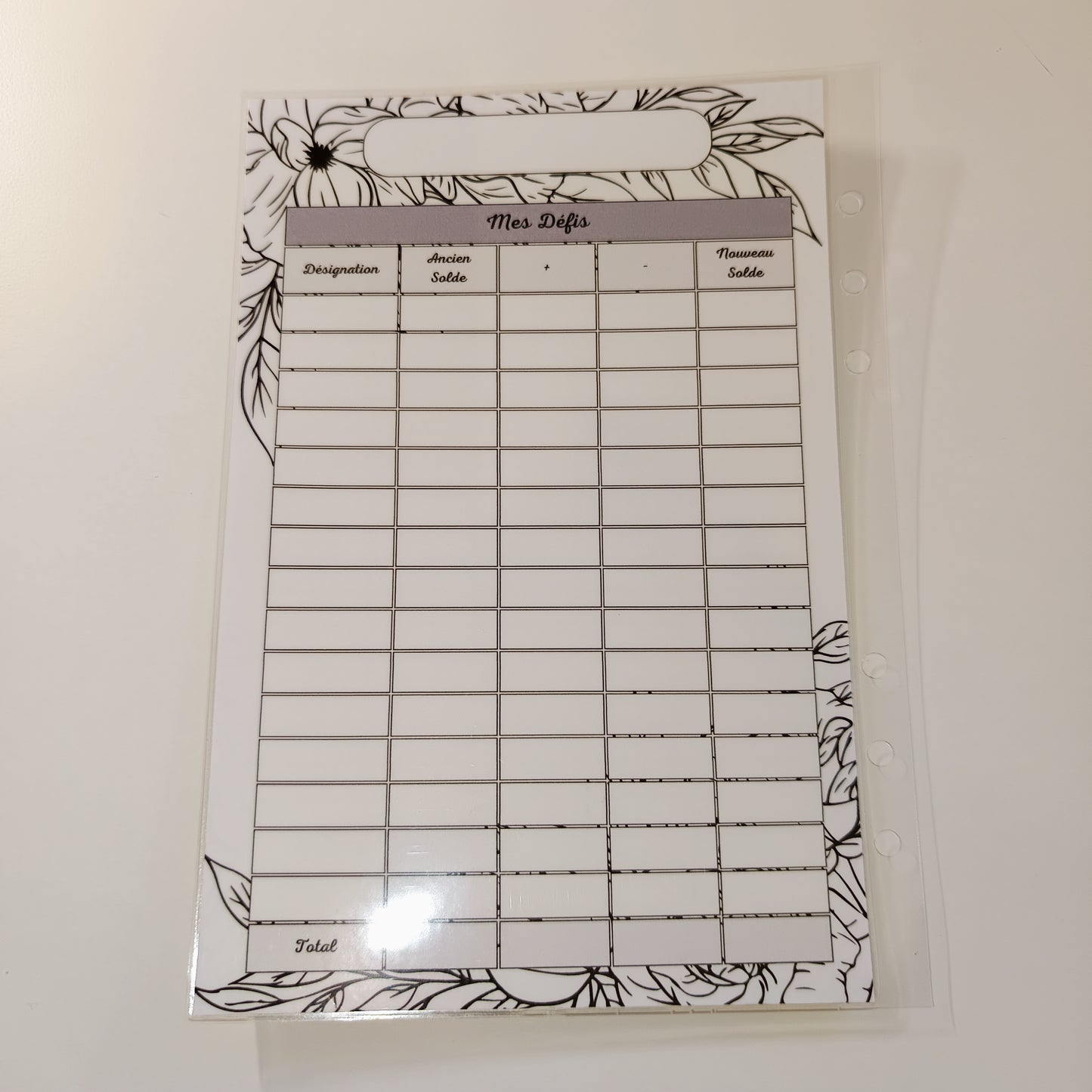 Fiches A5 Plastifiées Feuilles Noir