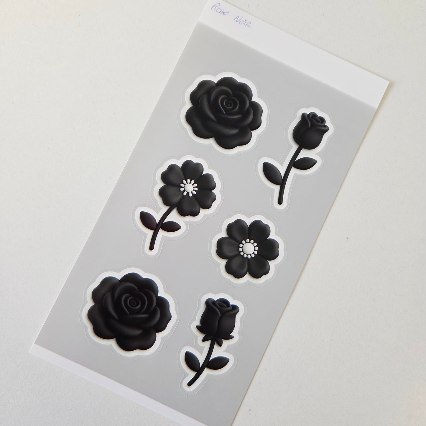 Planche Stickers Rose Noir