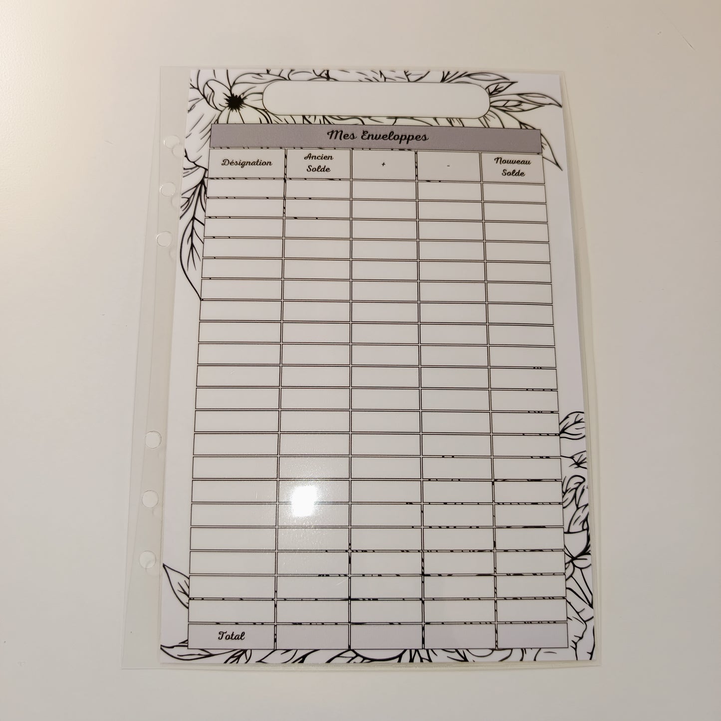 Fiches A5 Plastifiées Feuilles Noir