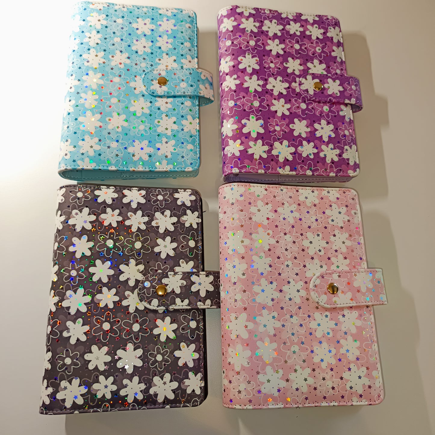 Classeur A6 Fleurs Holographique
