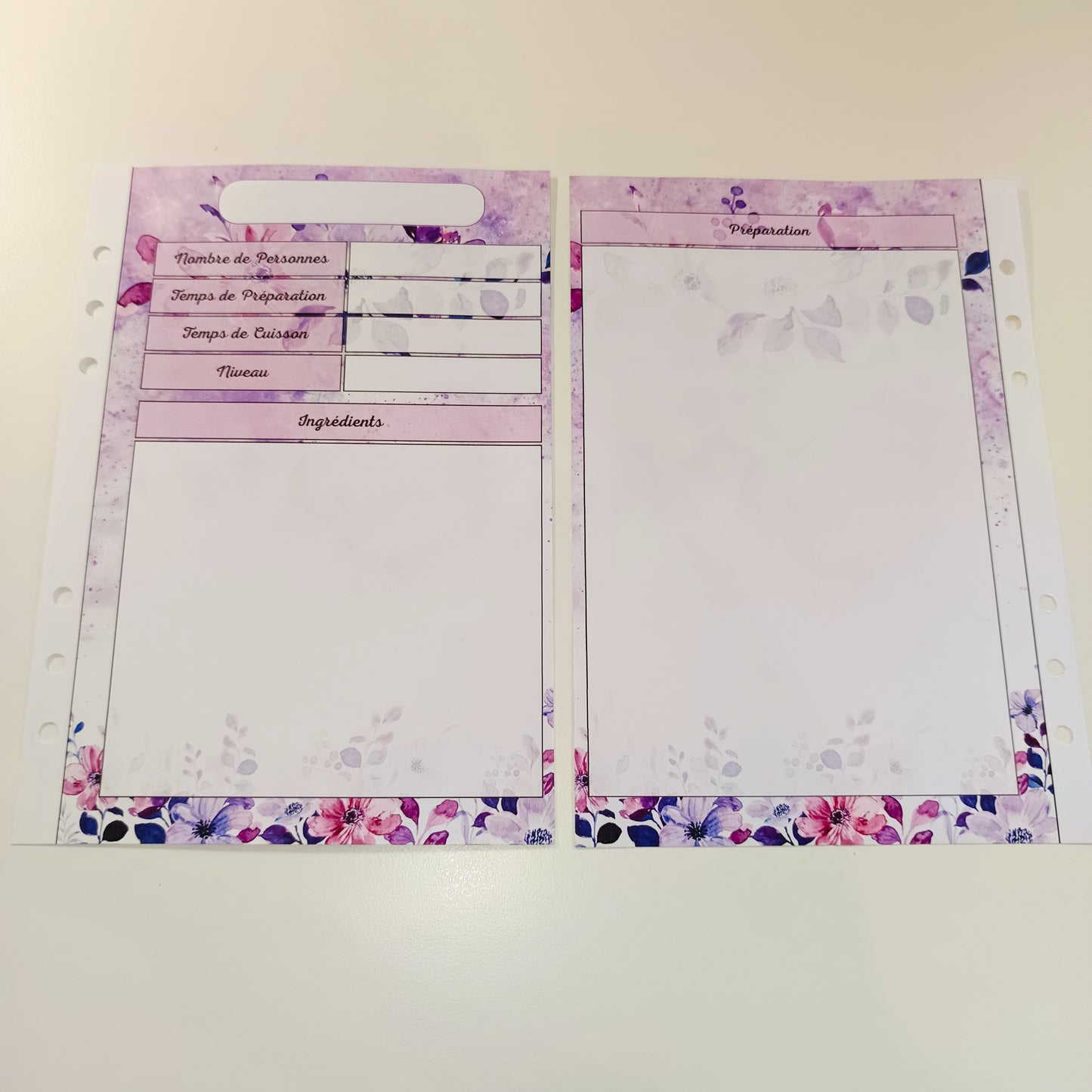 Fiches A5 NON Plastifiées Violet
