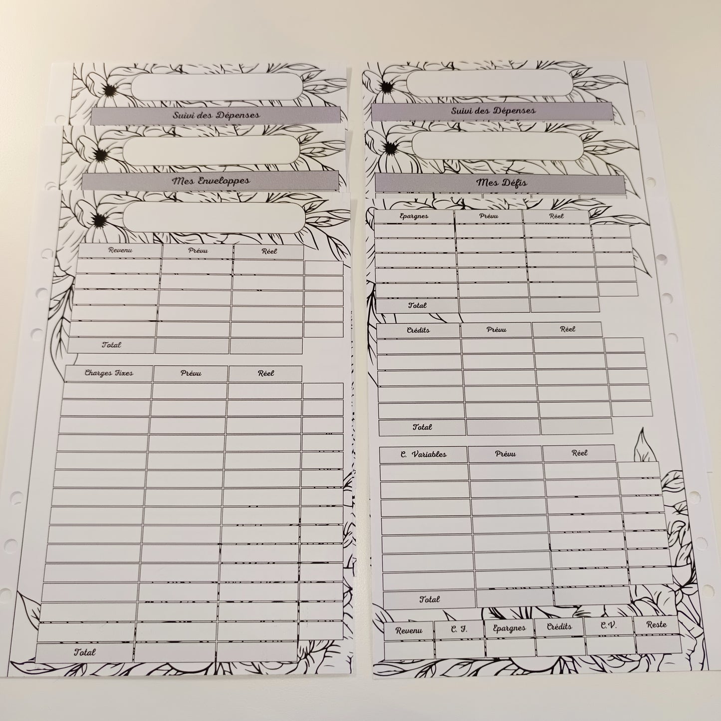 Fiches A5 NON Plastifiées Feuilles Noir
