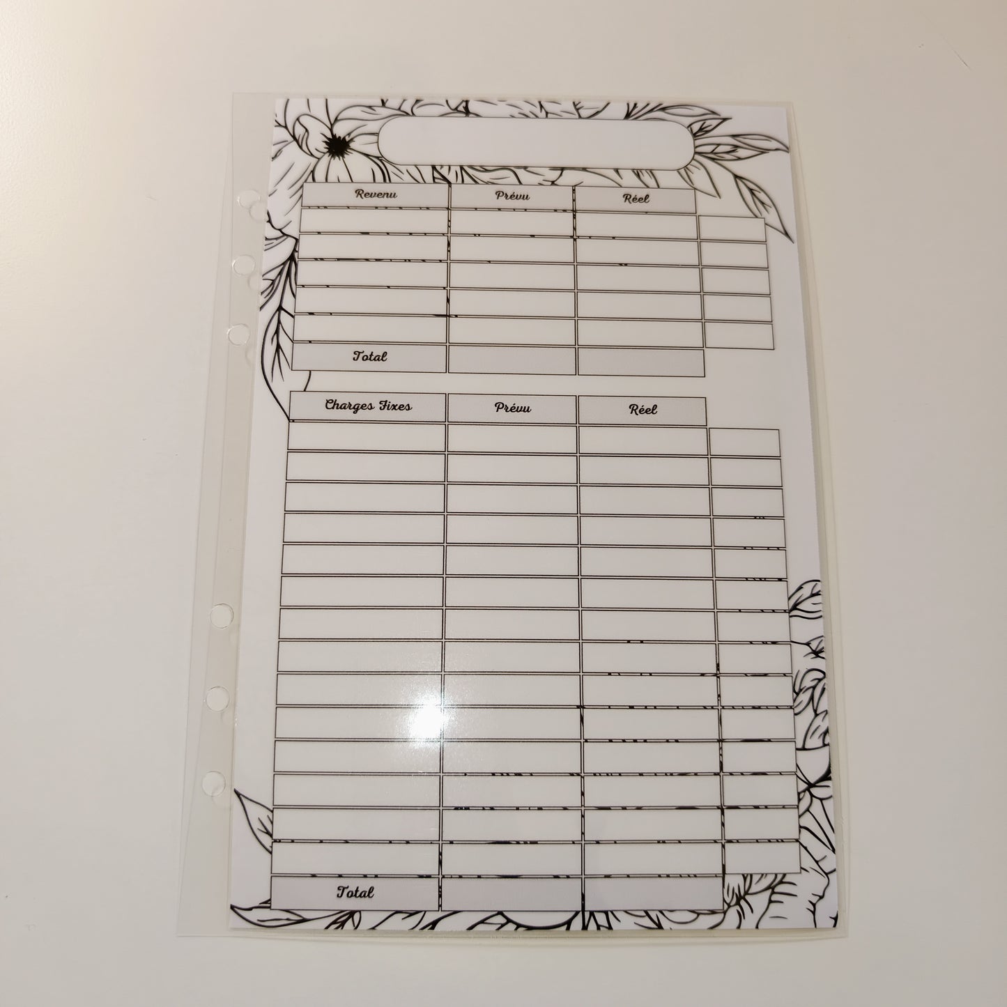 Fiches A5 Plastifiées Feuilles Noir