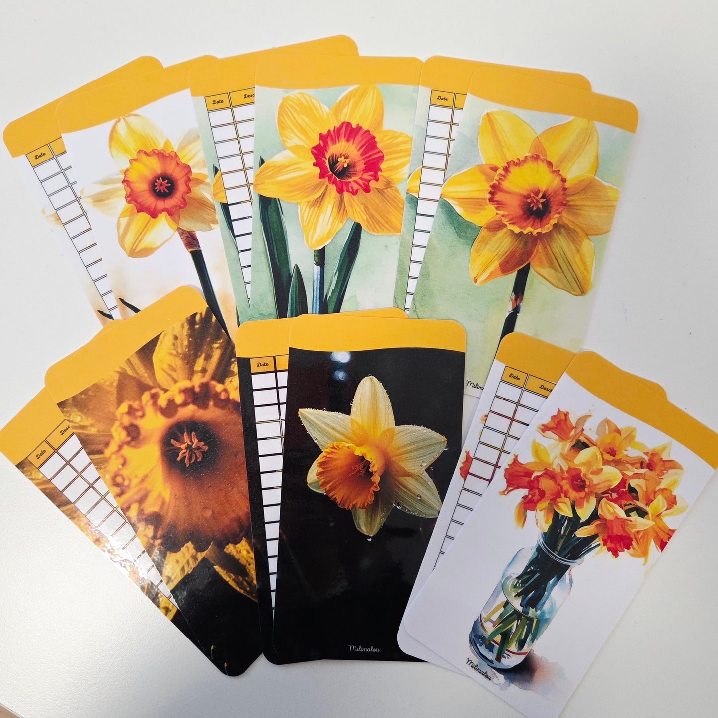 Lot Pages de Garde et Suivi Jonquilles(6 Marque Page Offert)