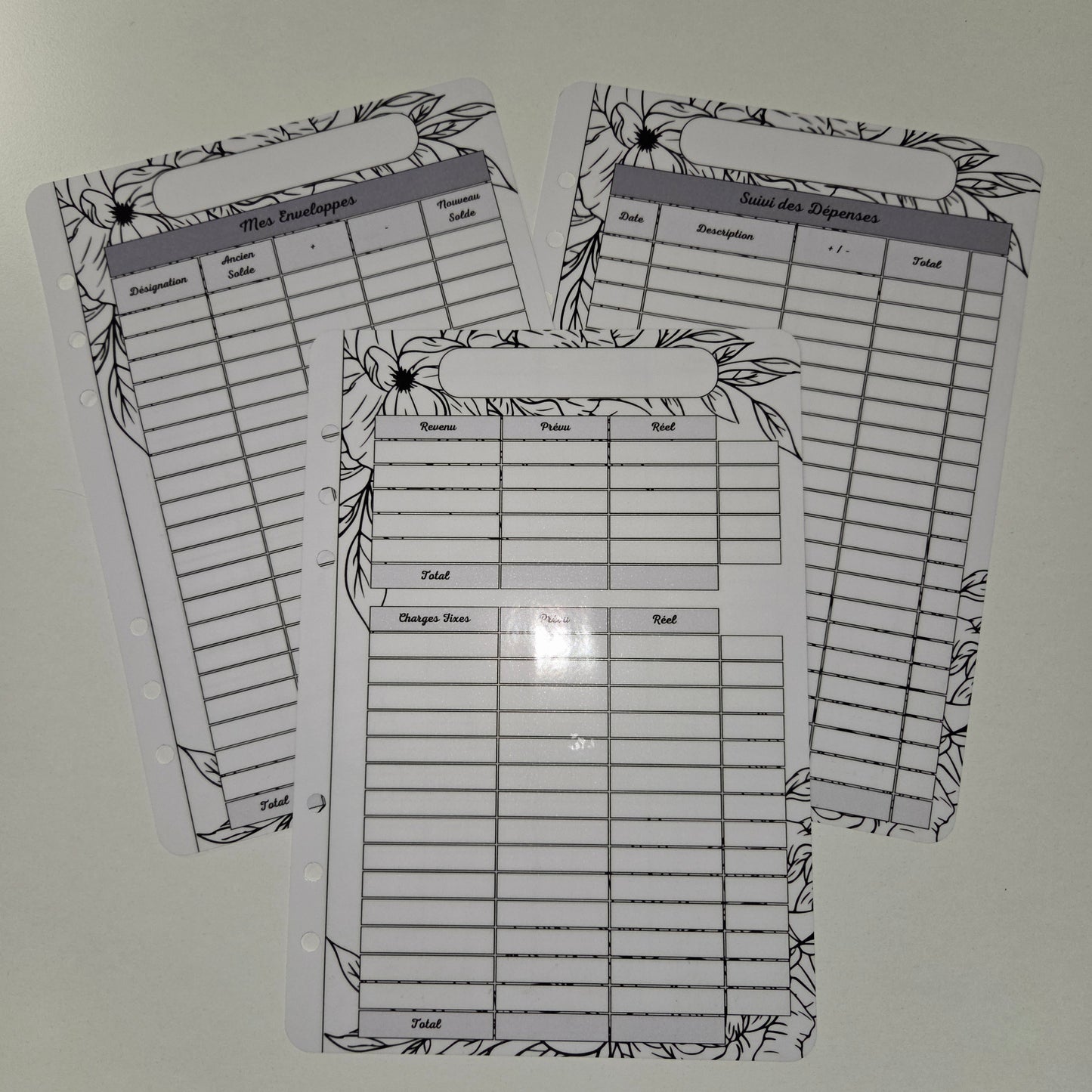 Budget A5 Plastifié Feuilles Noir