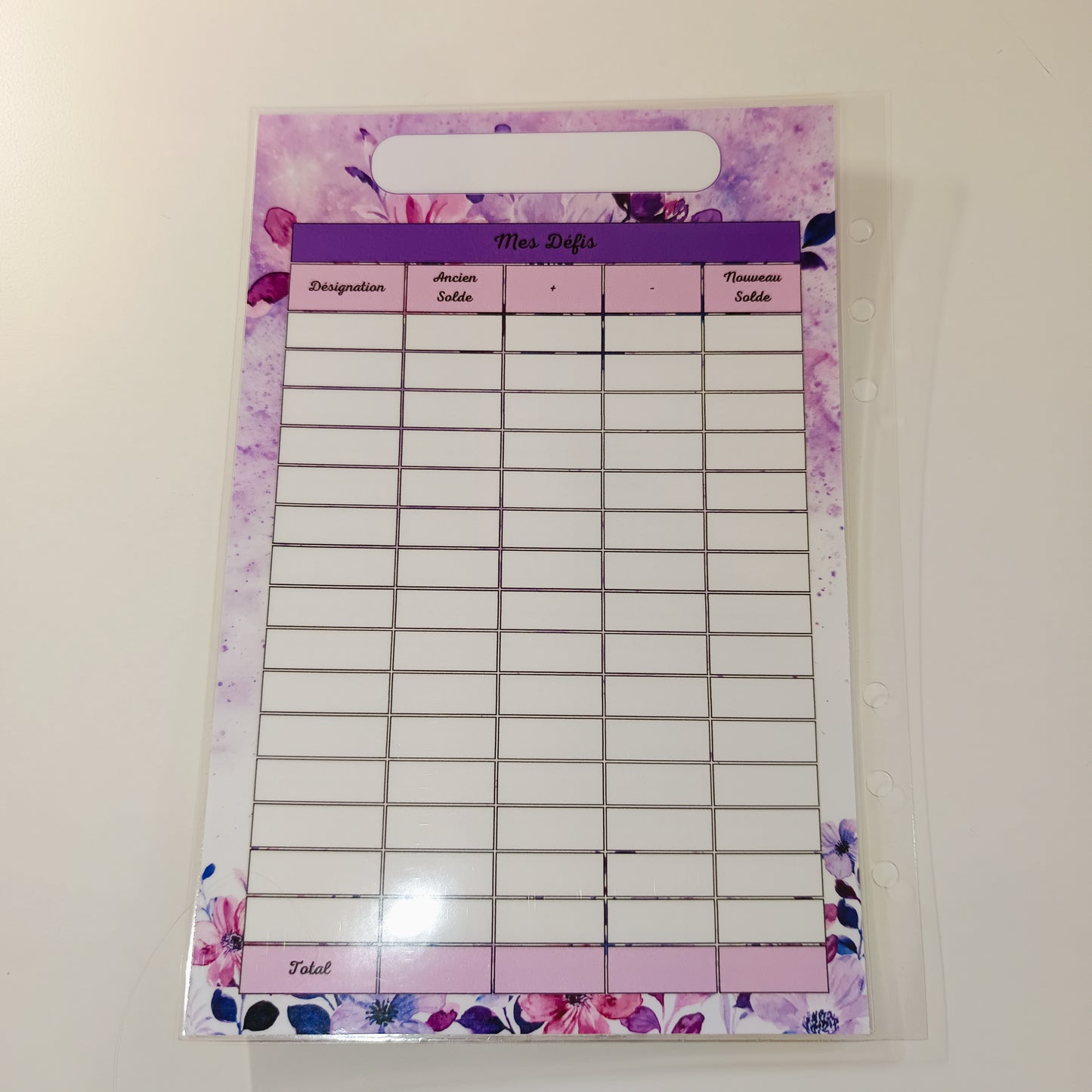 Fiches A5 Plastifiées Violet