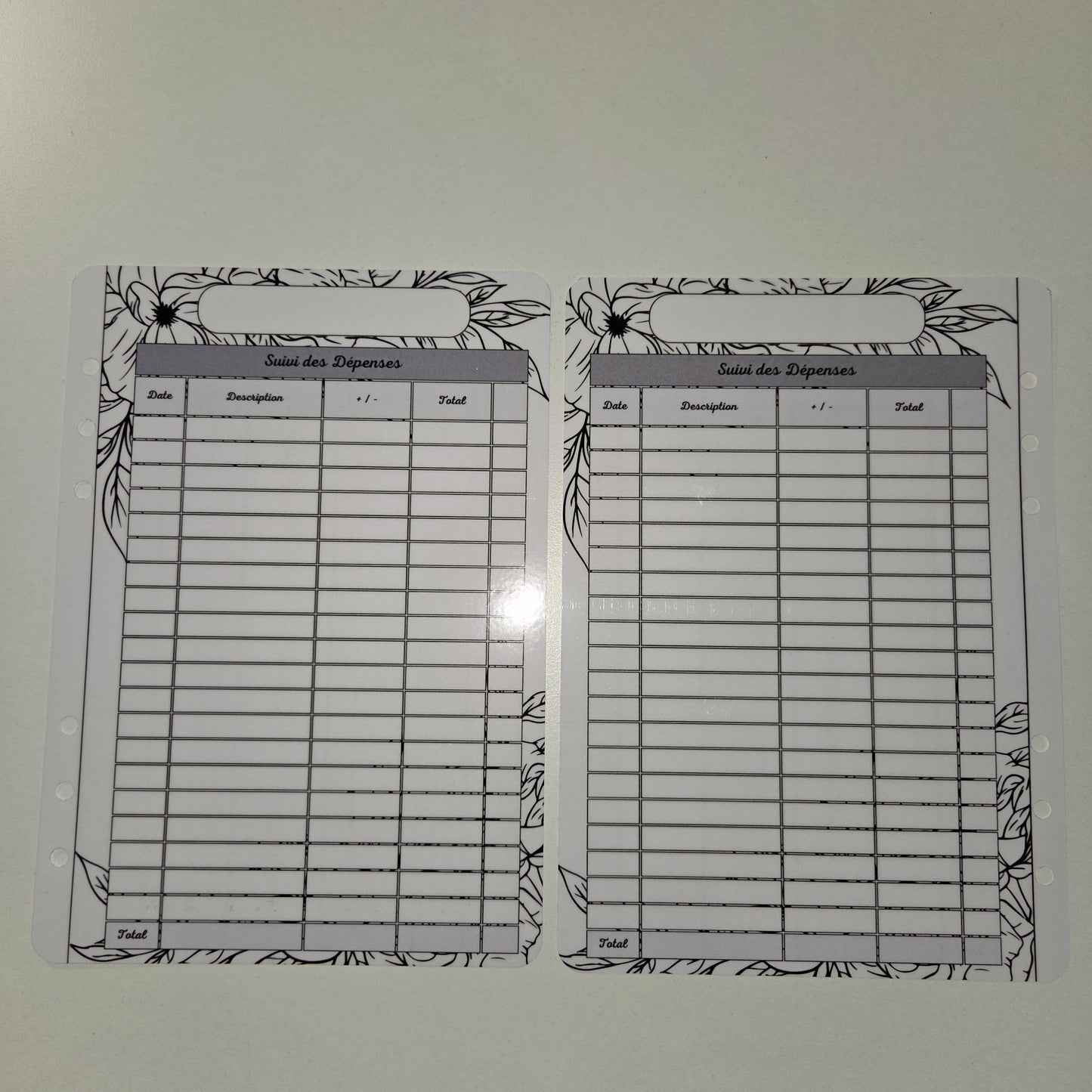 Budget A5 Plastifié Feuilles Noir