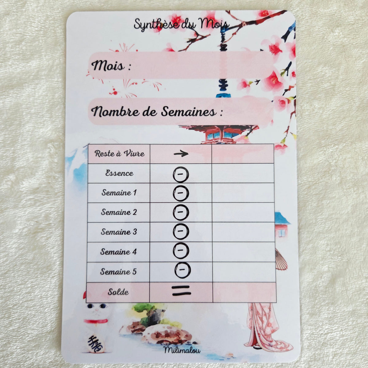 Synthèse du Mois A5 Japon