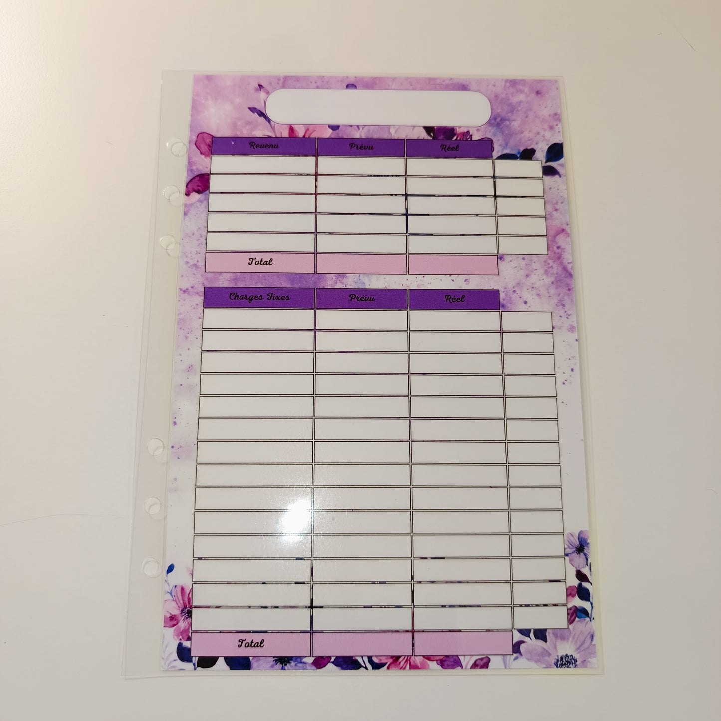 Fiches A5 Plastifiées Violet