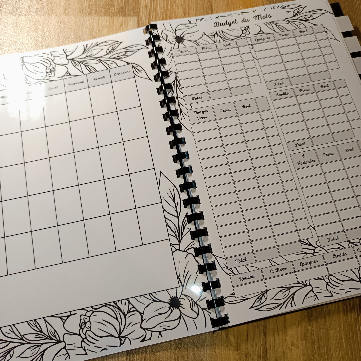 Budget 12 mois Feuilles Noir