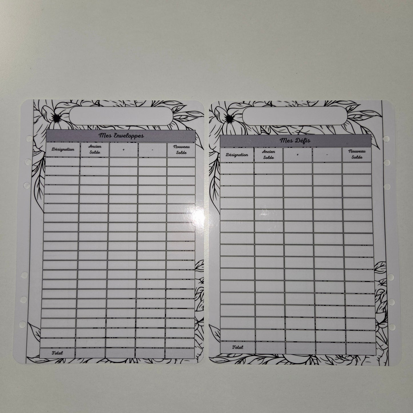 Budget A5 Plastifié Feuilles Noir
