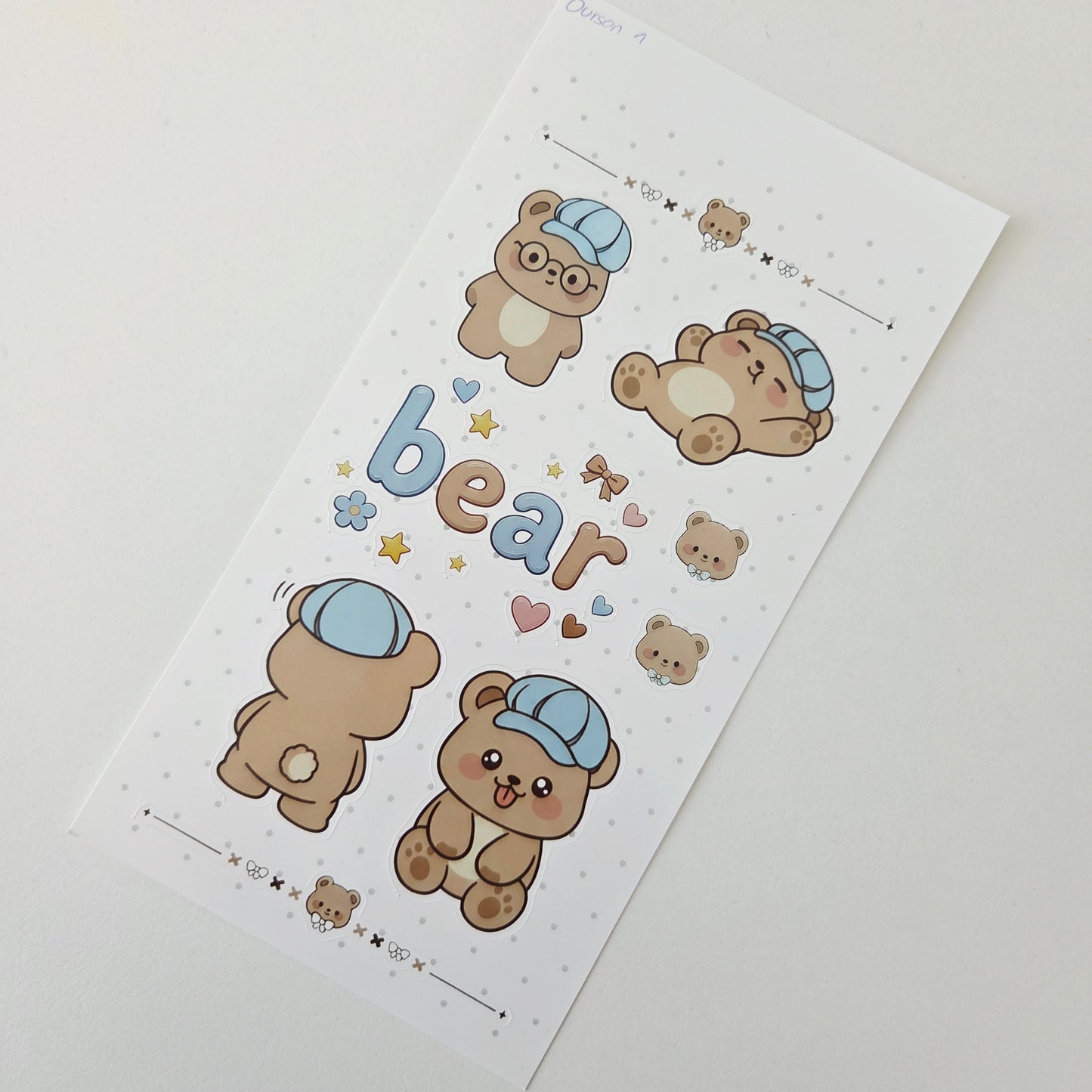 Planche Stickers Ourson 1