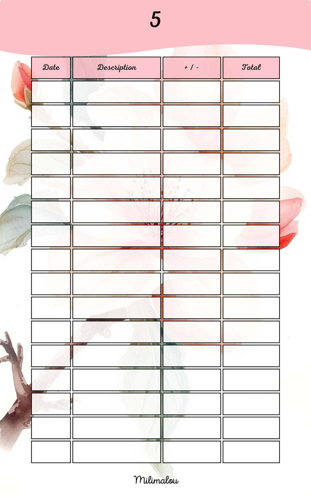 Page de Garde A5 Fleur de Pêcher