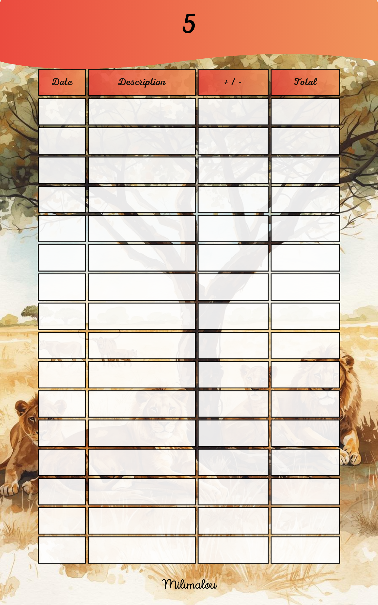 Page de Garde A5 Savane