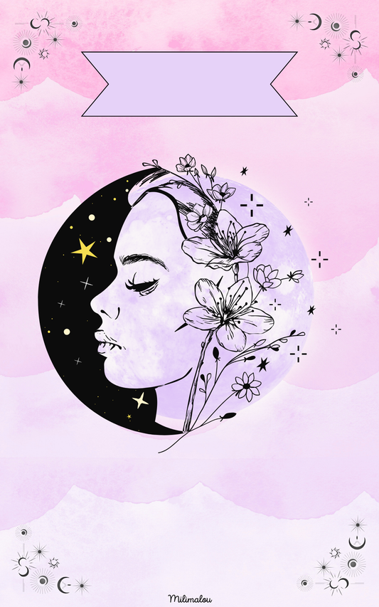 Page de Garde A5 Lune Rose