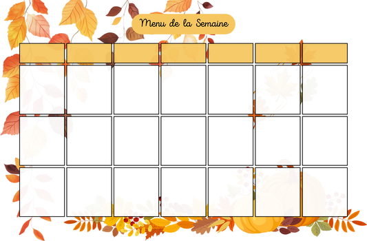 Menu A4 Automne
