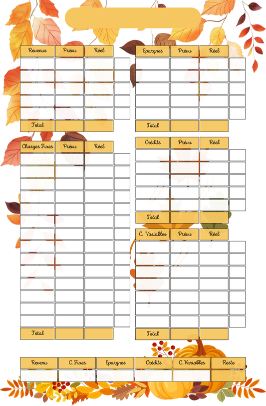 Budget A4 Automne