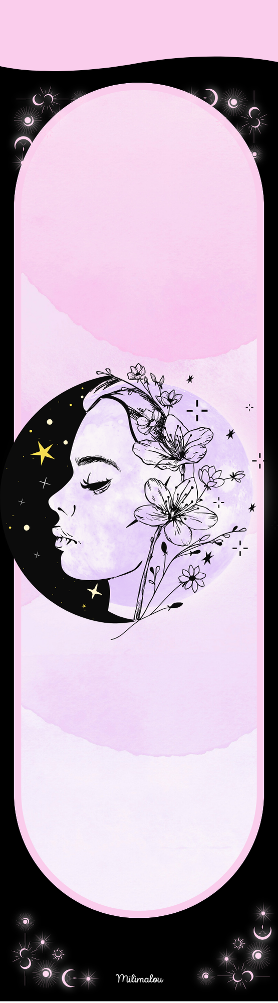 Marque Page A6 Lune Rose