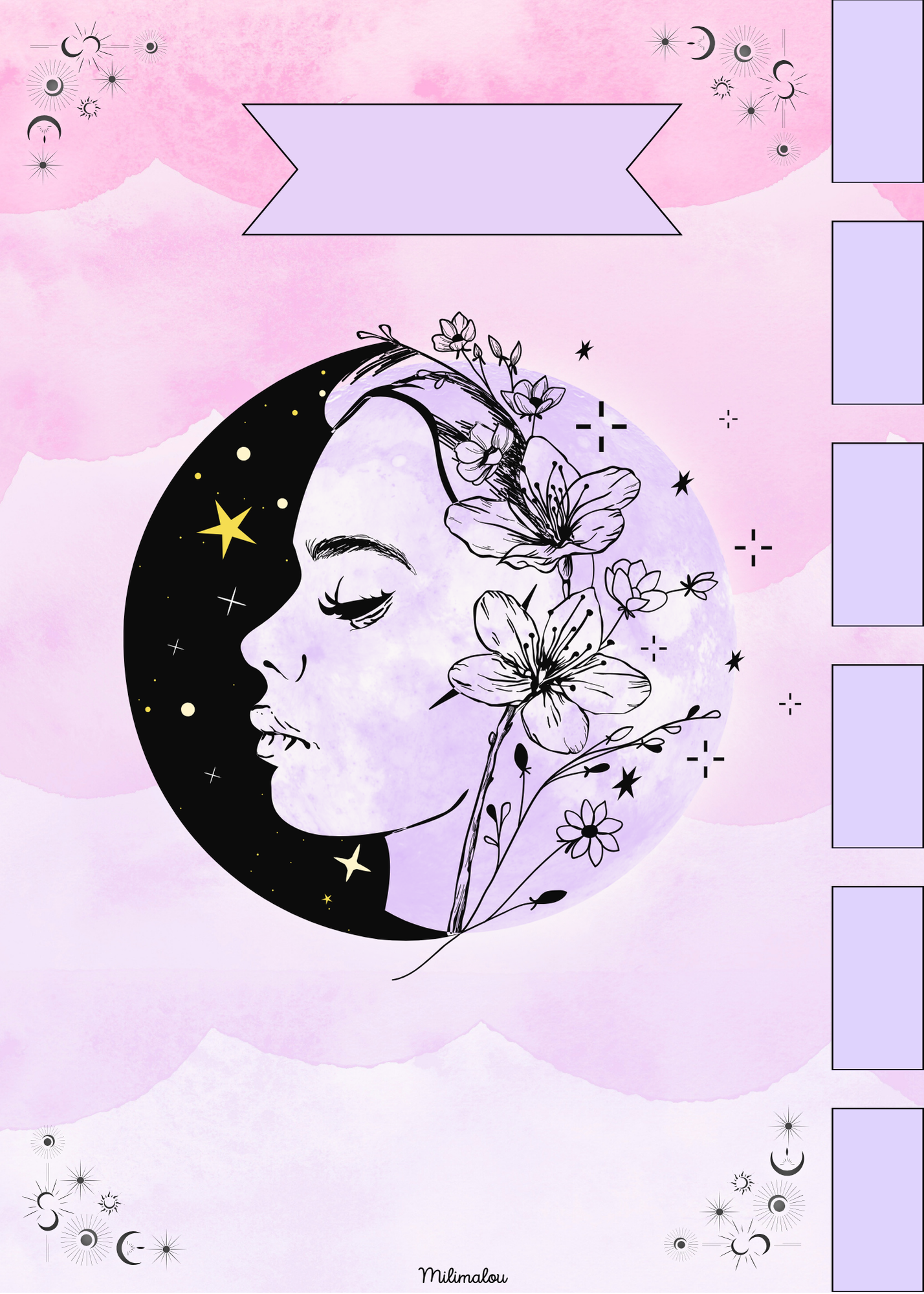 Intercalaires A5 Lune Rose