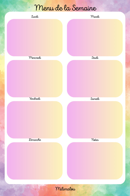 Menu de la Semaine A5